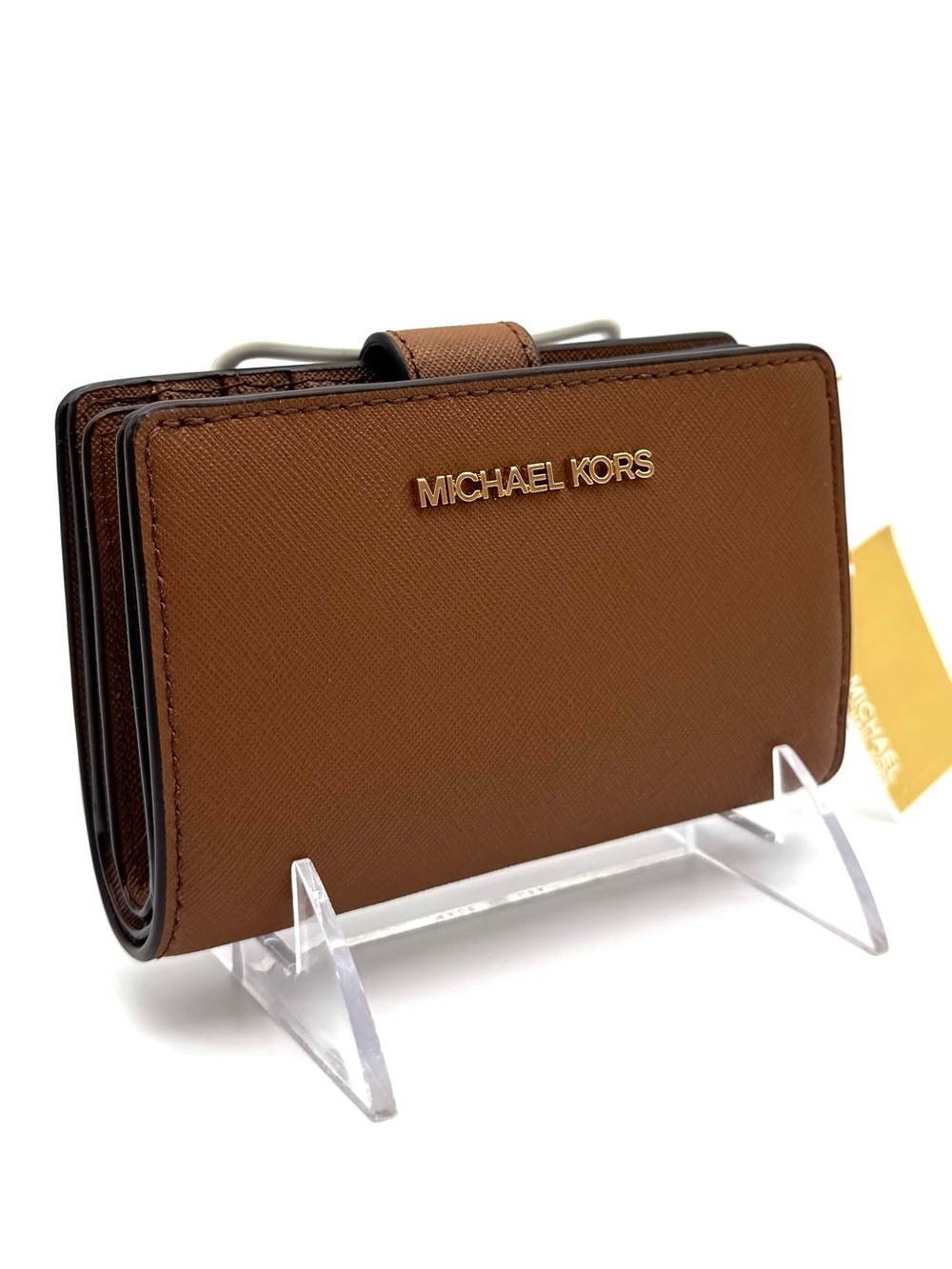 Michael Kors Medium Bifold Zip Chain Wallet Luggage - Picture 2 of 8